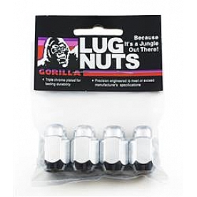 Gorilla Lug Nut 7/16x20 Chrome Plated Pack Of 4 - 71177B