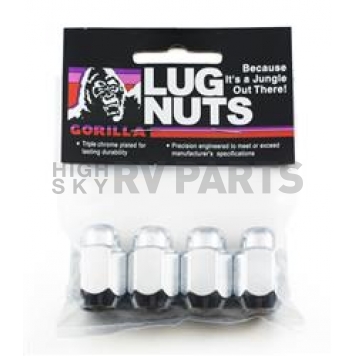 Gorilla Lug Nut 1/2x20 Chrome Plated Pack Of 4 - 71187B