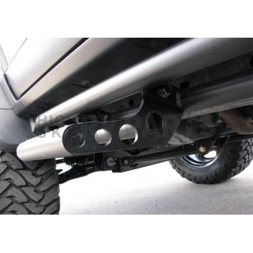 N-Fab Rocker Panel Guard - Black Round Tube Textured Powder Coated Steel Single - D194RKRCCS4-2