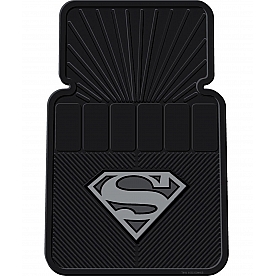 Plasticolor Floor Mat - Universal Fit Rubber Gray Superman Logo Set of 2 - 001337R05