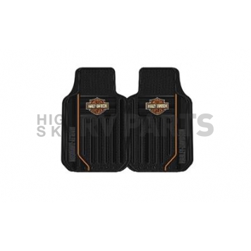Plasticolor Floor Mat - Universal Rubber Bar And Shield Harley-Davidson Logo With Stripe/Grooves Set of 2 - 001653R01