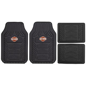 Plasticolor Floor Mat - Universal Rubber Harley Davidson Logo Set of 4 - 001671R01
