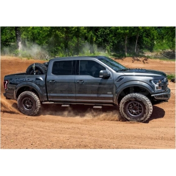 N-Fab Rocker Panel Guard - Black Round Tube Textured Powder Coated Steel Single - F194RKRCC-2