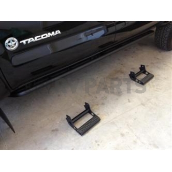 N-Fab Rocker Panel Guard - Black Round Tube Textured Powder Coated Steel Single - T154RKRCCS4
