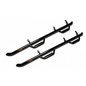 N-Fab Nerf Bar - Truck Wheel to Wheel Black Gloss Powder Coated Steel Round - T1678CC