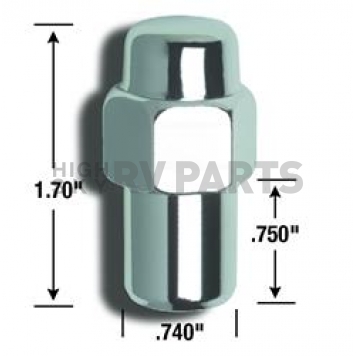Gorilla Lug Nut 14x1.5 Chrome Plated Pack Of 4 - 73147B