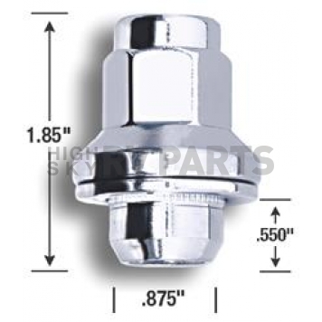 Gorilla Lug Nut 14x1.5 Chrome Plated Single Sold As Box Of 30 - 73148TXX