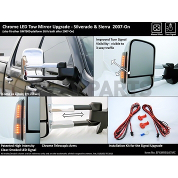 ProEFX Exterior Towing Mirror Manual Rectangular Set Of 2 - EFXMRSIL07MC-2