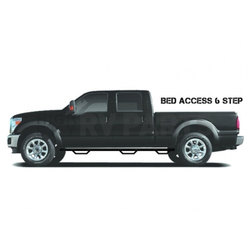 N-Fab Nerf Bar - Truck Wheel to Wheel Black Textured Stainless Steel Round - HPD1594QC-6-TX-1
