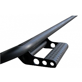 N-Fab Rocker Panel Guard - Black Round Tube Powder Coated Steel Single - J182RKR