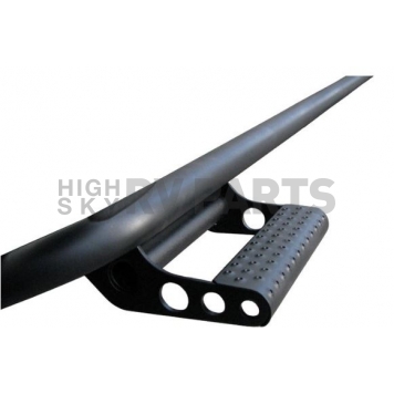 N-Fab Rocker Panel Guard - Black Round Tube Powder Coated Steel Single - J182RKR
