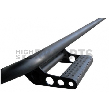 N-Fab Rocker Panel Guard - Black Round Tube Powder Coated Steel Single - J182RKR-1