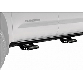 N-Fab Rocker Panel Guard - Black Round Tube Powder Coated Steel Single - J182RKRS2