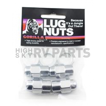 Gorilla Lug Nut 1/2x20 Chrome Plated Pack Of 4 - 73187SMB