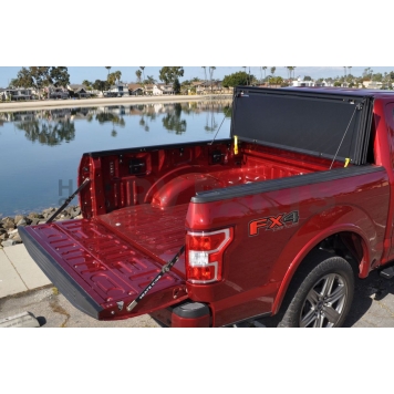 Leer Tonneau Cover Hard Folding Black Matte Textured Fiberglass Reinforced - 631123-1
