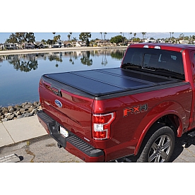 Leer Tonneau Cover Hard Folding Black Matte Textured Fiberglass Reinforced - 631159