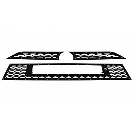 Rigid Lighting Grille Insert - Mesh Rectangular Black Powder Coated Stainless Steel - 40596