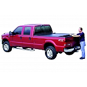 Roll-N-Lock Tonneau Cover Soft Manual Retractable Black Vinyl Adhered To Interlocking Aluminum Panels - LG107M