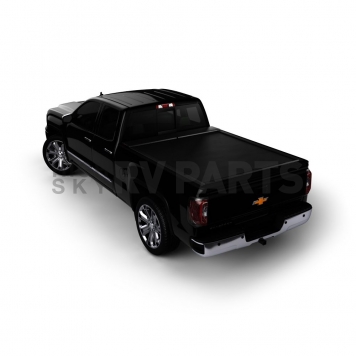 Roll-N-Lock Tonneau Cover Soft Manual Retractable Black Vinyl Adhered To Interlocking Aluminum Panels - LG122M-1