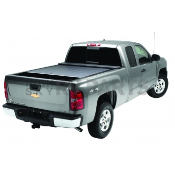 Roll-N-Lock Tonneau Cover Soft Manual Retractable Black Vinyl Adhered To Interlocking Aluminum Panels - LG207M