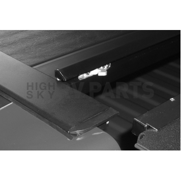 Roll-N-Lock Tonneau Cover Soft Manual Retractable Black Vinyl Adhered To Interlocking Aluminum Panels - LG218M-3