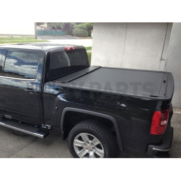 Roll-N-Lock Tonneau Cover Soft Manual Retractable Black Vinyl Adhered To Interlocking Aluminum Panels - LG222M-4