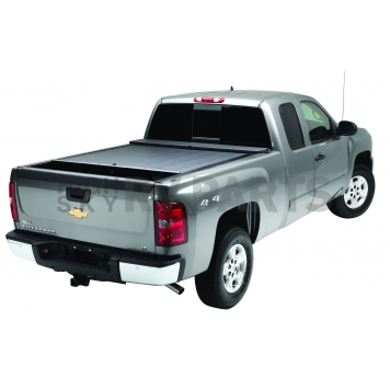 Roll-N-Lock Tonneau Cover Soft Manual Retractable Black Vinyl Adhered To Interlocking Aluminum Panels - LG271M