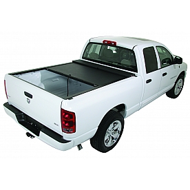Roll-N-Lock Tonneau Cover Soft Manual Retractable Black Vinyl Adhered To Interlocking Aluminum Panels - LG445M