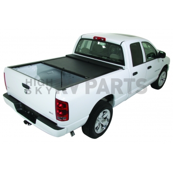 Roll-N-Lock Tonneau Cover Soft Manual Retractable Black Vinyl Adhered To Interlocking Aluminum Panels - LG455M