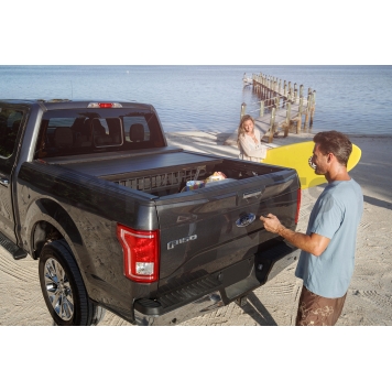 Roll-N-Lock Tonneau Cover Hard Power Retractable Black Powder Coated Aluminum - RC402E-1