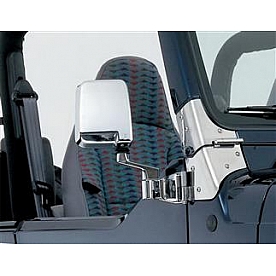 Rampage Exterior Mirror Manual Rectangular Silver Set Of 2 - 7504