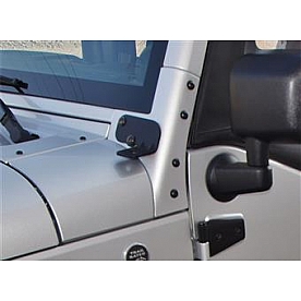 Rampage Windshield Hinge Light Bracket - Steel Black - 86692