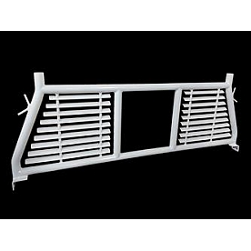 TrailFX Headache Rack Round Tube Louvered Steel White Powder Coated - H0003W
