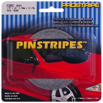 Trimbrite Pinstripe Tape - Single Solid Stripe Vinyl Black - R20802