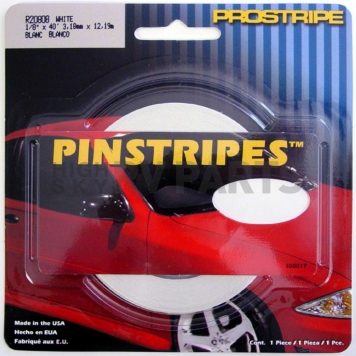 Trimbrite Pinstripe Tape - Single Solid Stripe Vinyl White - R20808