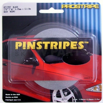 Trimbrite Pinstripe Tape - Single Solid Stripe Vinyl Black - R21202-1