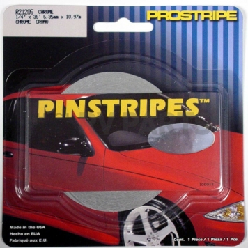 Trimbrite Pinstripe Tape - Single Solid Stripe Vinyl Chrome/ Silver - R21205