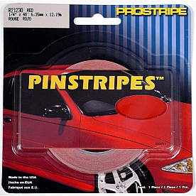 Trimbrite Pinstripe Tape - Single Solid Stripe Vinyl Tomato Red - R21230