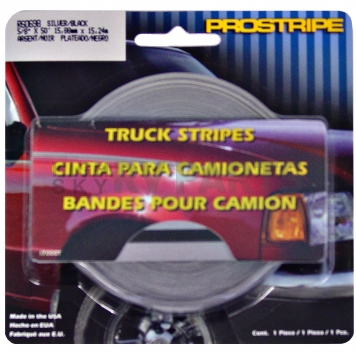 Trimbrite Pinstripe Tape - Double Stripe Vinyl Silver/ Black - R60698-1