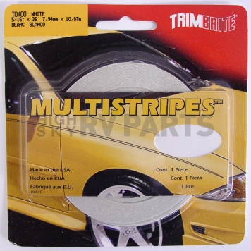 Trimbrite Pinstripe Tape - Double Stripe Vinyl White - T0400