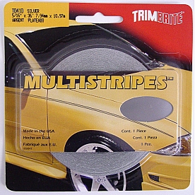 Trimbrite Pinstripe Tape - Double Stripe Vinyl Silver - T0410