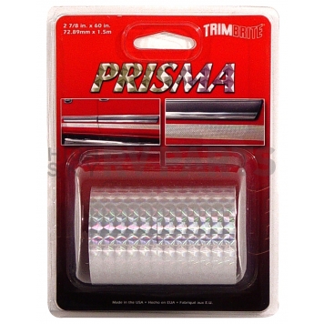 Trimbrite Pinstripe Tape - Single Solid Stripe Vinyl Chrome/ Silver - T0926