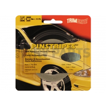 Trimbrite Pinstripe Tape - Single Solid Stripe Vinyl Chrome/ Silver - T1142-1