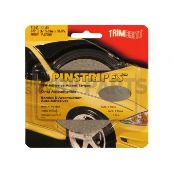 Trimbrite Pinstripe Tape - Single Solid Stripe Vinyl Silver - T1146-1