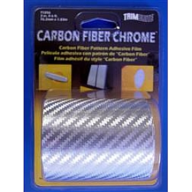 Trimbrite Body Graphics - Silver Chrome Carbon Fiber 6 Foot Roll - T1856
