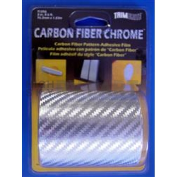 Trimbrite Body Graphics - Silver Chrome Carbon Fiber 6 Foot Roll - T1856