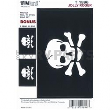 Trimbrite Decal - Jolly Roger Flag - Black/ White - T1896