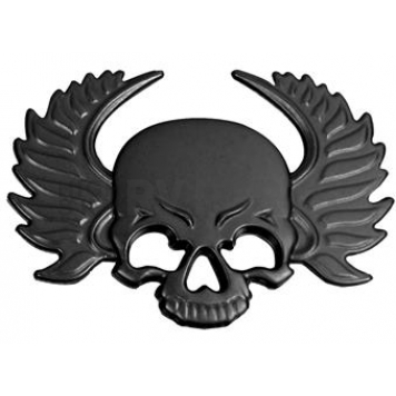 Trimbrite Decal - 3D Winged Skull - Black - T1929