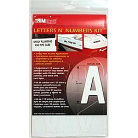 Trimbrite Body Graphics - White - Letters And Numbers - T9420