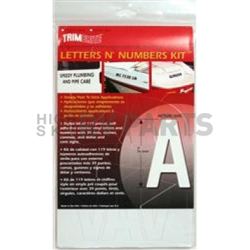 Trimbrite Body Graphics - White - Letters And Numbers - T9420